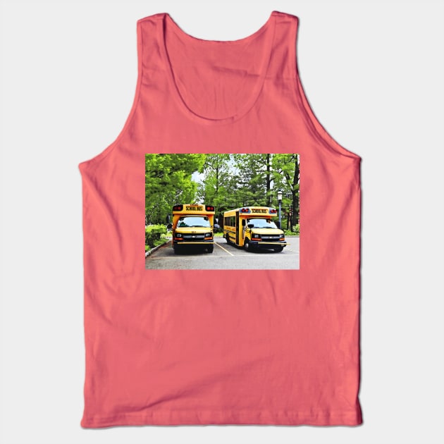 Teachers - Two Yellow School Buses Tank Top by SusanSavad